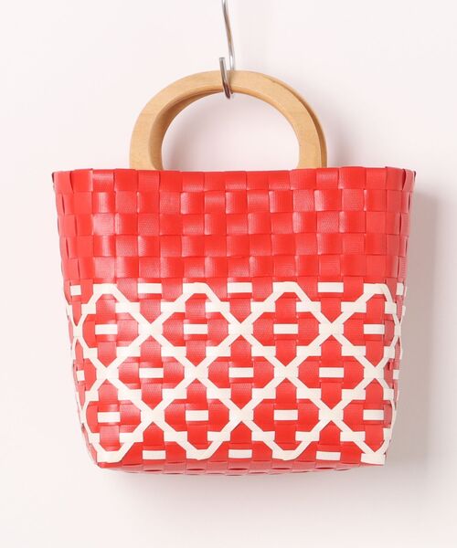 Ritzy（リッツィー）の「ウッド調ハンドル かごバッグ（かごバッグ・レディース・グリーン/ホワイト/レッド/ブラック・FREE）」の12枚目の写真