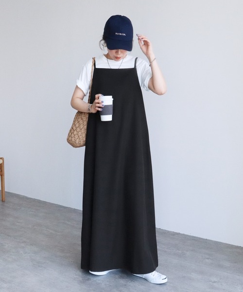 reca（レカ）の「【ZOZOTOWN限定】前後2wayキャミワンピース（ワンピース・レディース・ブラック/チャコールグレー・M/L）」の4枚目の写真