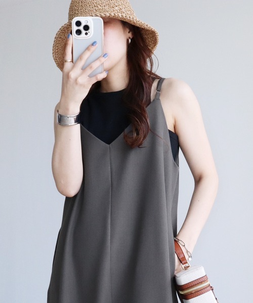 reca（レカ）の「【ZOZOTOWN限定】前後2wayキャミワンピース（ワンピース・レディース・ブラック/チャコールグレー・M/L）」の16枚目の写真