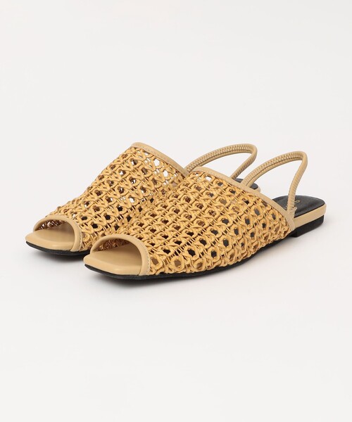 【新品未使用】QUN TOKYO メッシュフラットサンダル quaranciel: メッシュ フラット サンダル（サンダル