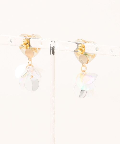 tone(トーン)の「【S.coeuf】【S.coeuf】金属アレルギー対応ピアス ハート×スパンコール(MA)(ピアス(両耳用)・レディース・シルバー/ホワイト/ゴールド・FREE)」の12枚目の写真