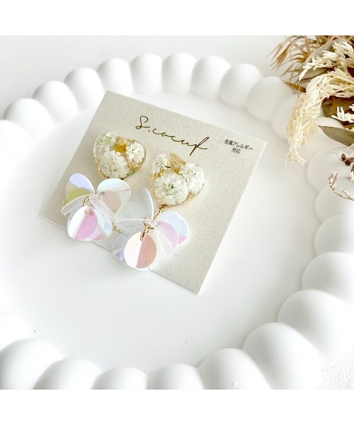 tone(トーン)の「【S.coeuf】【S.coeuf】金属アレルギー対応ピアス ハート×スパンコール(MA)(ピアス(両耳用)・レディース・シルバー/ホワイト/ゴールド・FREE)」の10枚目の写真