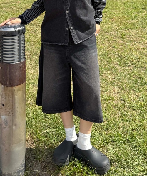 sedacle(セダクル)の「アソートハーフペインターパンツ(デニムパンツ・レディース・ブラック/インディゴブルー/カーキ/ブラウン・SMALL/MEDIUM/LARGE)」の2枚目の写真