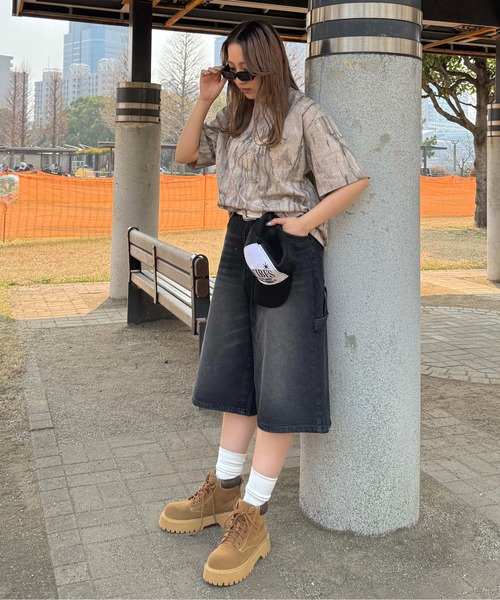sedacle(セダクル)の「アソートハーフペインターパンツ(デニムパンツ・レディース・ブラック/インディゴブルー/カーキ/ブラウン・SMALL/MEDIUM/LARGE)」の12枚目の写真