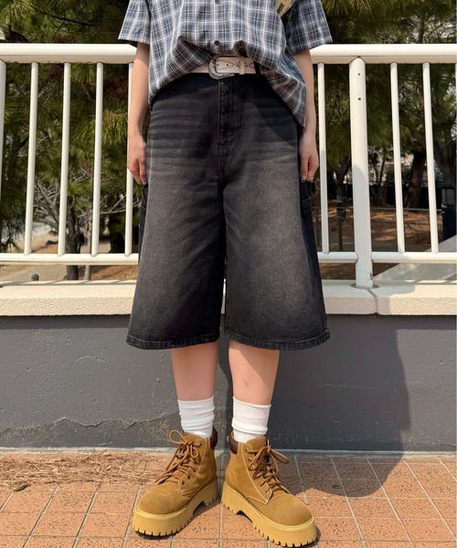 sedacle(セダクル)の「アソートハーフペインターパンツ(デニムパンツ・レディース・ブラック/インディゴブルー/カーキ/ブラウン・SMALL/MEDIUM/LARGE)」の5枚目の写真