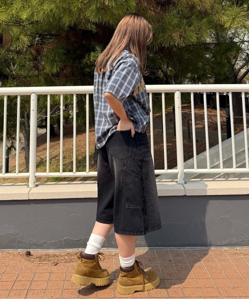 sedacle(セダクル)の「アソートハーフペインターパンツ(デニムパンツ・レディース・ブラック/インディゴブルー/カーキ/ブラウン・SMALL/MEDIUM/LARGE)」の10枚目の写真