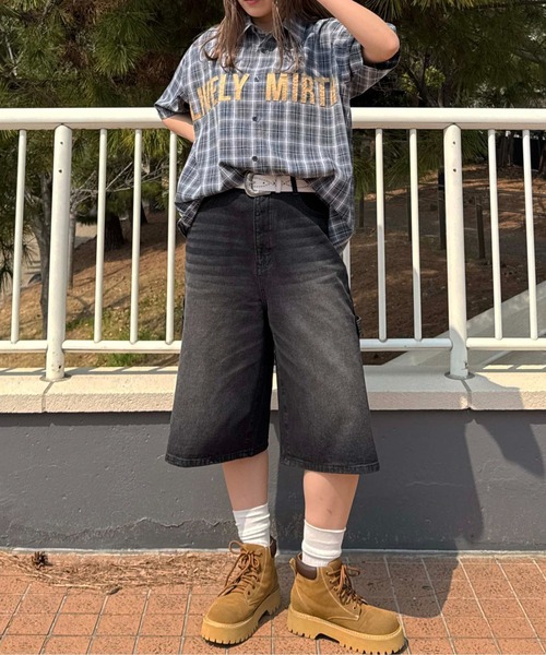 sedacle(セダクル)の「アソートハーフペインターパンツ(デニムパンツ・レディース・ブラック/インディゴブルー/カーキ/ブラウン・SMALL/MEDIUM/LARGE)」の8枚目の写真