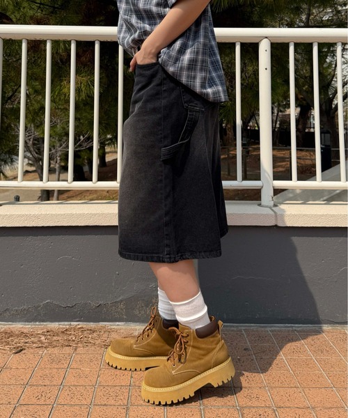 sedacle(セダクル)の「アソートハーフペインターパンツ(デニムパンツ・レディース・ブラック/インディゴブルー/カーキ/ブラウン・SMALL/MEDIUM/LARGE)」の6枚目の写真