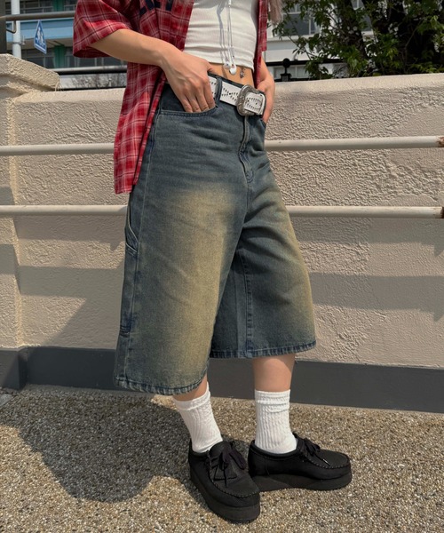 sedacle(セダクル)の「アソートハーフペインターパンツ(デニムパンツ・レディース・ブラック/インディゴブルー/カーキ/ブラウン・SMALL/MEDIUM/LARGE)」の21枚目の写真