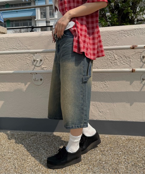 sedacle(セダクル)の「アソートハーフペインターパンツ(デニムパンツ・レディース・ブラック/インディゴブルー/カーキ/ブラウン・SMALL/MEDIUM/LARGE)」の22枚目の写真