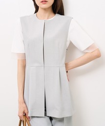 ROPE' PICNIC | 【UV対応】【リネンライク・シリーズ】ペプラムジレベスト/通勤・セットアップ対応(ベスト)