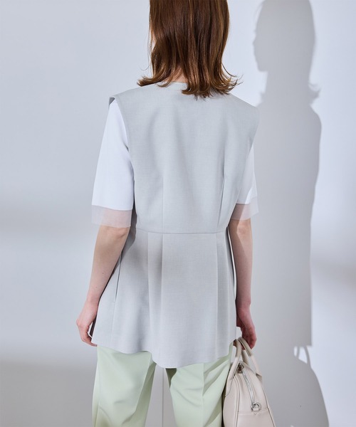 ROPE' PICNIC(ロペピクニック)の「【UV対応】【リネンライク・シリーズ】ペプラムジレベスト/通勤・セットアップ対応(ベスト・レディース・ダークブラウン/ネイビー/グレー/グレー系その他・38)」の16枚目の写真