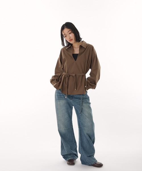 MUHET(ミュエータ)の「skipper collar blouse / スキッパーシャツブラウス(シャツ/ブラウス・レディース・ブラウン/ネイビー・FREE)」の22枚目の写真