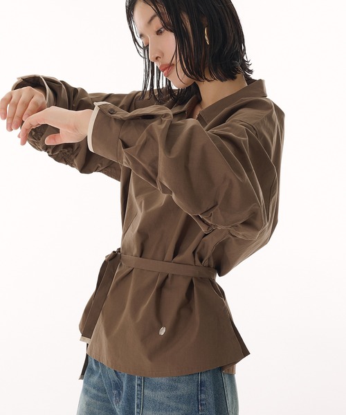 MUHET(ミュエータ)の「skipper collar blouse / スキッパーシャツブラウス(シャツ/ブラウス・レディース・ブラウン/ネイビー・FREE)」の20枚目の写真