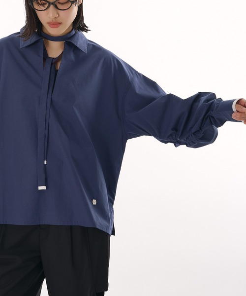 MUHET(ミュエータ)の「skipper collar blouse / スキッパーシャツブラウス(シャツ/ブラウス・レディース・ブラウン/ネイビー・FREE)」の7枚目の写真