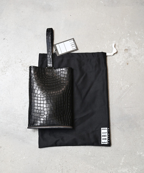 EARLE（アール）の「EARLE アール / Shoe sole shoe bag シューソールキップレザーハンドバッグ / ER3513（ハンドバッグ・メンズ・ブラック・FREE）」の6枚目の写真