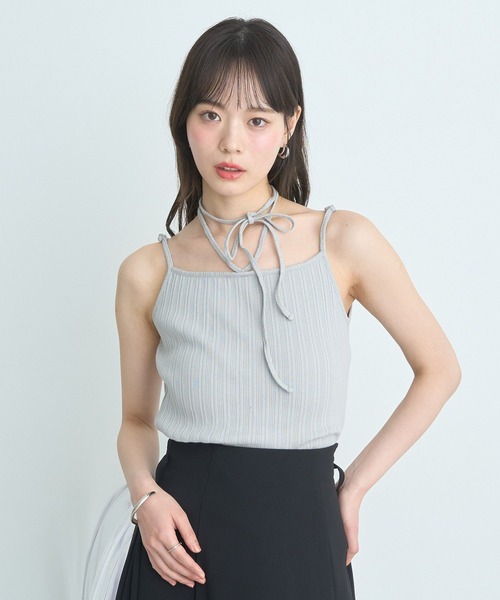 earth music&ecology(アースミュージックアンドエコロジー)の「コード付きキャミソール(キャミソール・レディース・レッド/オフホワイト/グレー/ブラック・S/M)」の16枚目の写真