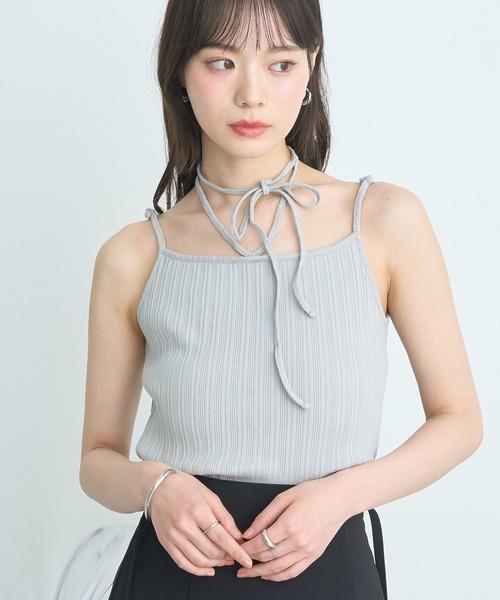 earth music&ecology(アースミュージックアンドエコロジー)の「コード付きキャミソール(キャミソール・レディース・レッド/オフホワイト/グレー/ブラック・S/M)」の17枚目の写真