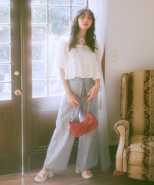 earth music&ecology(アースミュージックアンドエコロジー)の「コード付きキャミソール(キャミソール・レディース・レッド/オフホワイト/グレー/ブラック・S/M)」の9枚目の写真