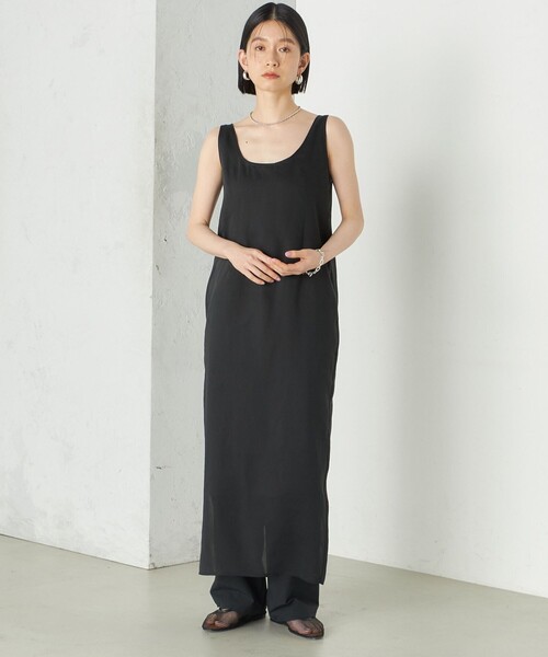 SHIPS(シップス)の「Wai+:〈手洗い可能〉オーガンジー ノースリーブ 2WAY ワンピース(ワンピース・レディース・ブラック/ベージュ系・ONE SIZE)」の3枚目の写真