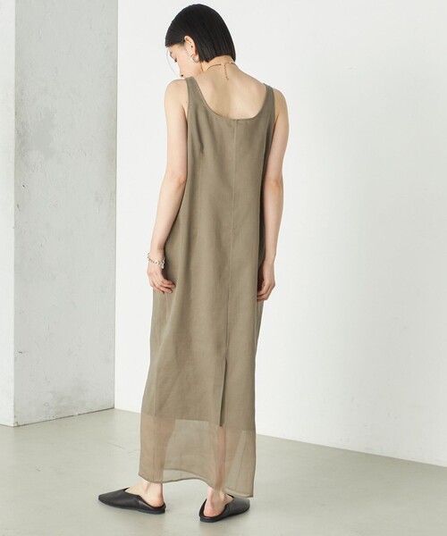 SHIPS(シップス)の「Wai+:〈手洗い可能〉オーガンジー ノースリーブ 2WAY ワンピース(ワンピース・レディース・ブラック/ベージュ系・ONE SIZE)」の15枚目の写真