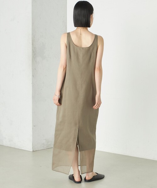 SHIPS(シップス)の「Wai+:〈手洗い可能〉オーガンジー ノースリーブ 2WAY ワンピース(ワンピース・レディース・ブラック/ベージュ系・ONE SIZE)」の16枚目の写真