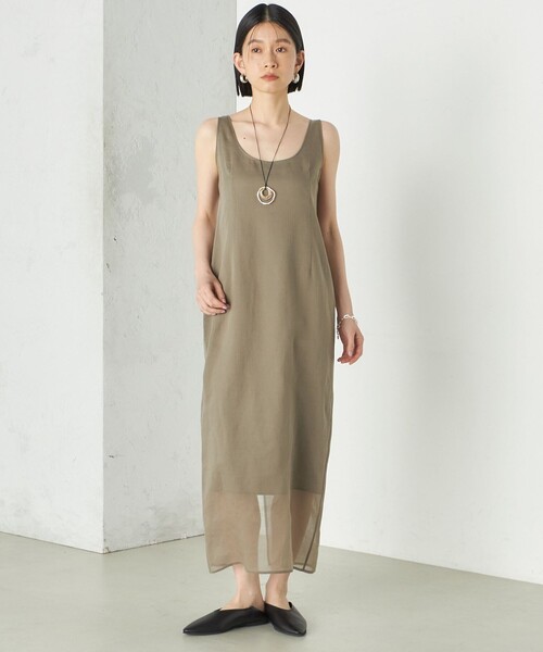 SHIPS(シップス)の「Wai+:〈手洗い可能〉オーガンジー ノースリーブ 2WAY ワンピース(ワンピース・レディース・ブラック/ベージュ系・ONE SIZE)」の19枚目の写真