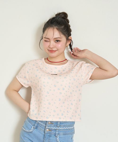 cccmalie ワッフル半袖 cccmalie シーマリー ワッフル半袖(white フリーサイズ)