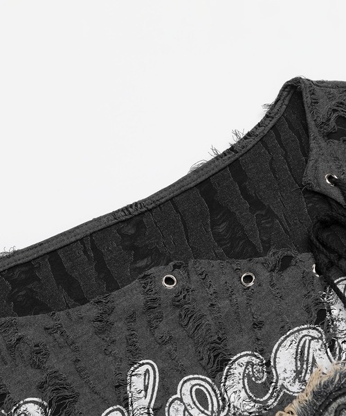 HOOK(フック)の「ダメージバタフライTシャツ (SS)(Tシャツ/カットソー・レディース・ダークグレー/ライトベージュ・SMALL/MEDIUM)」の9枚目の写真