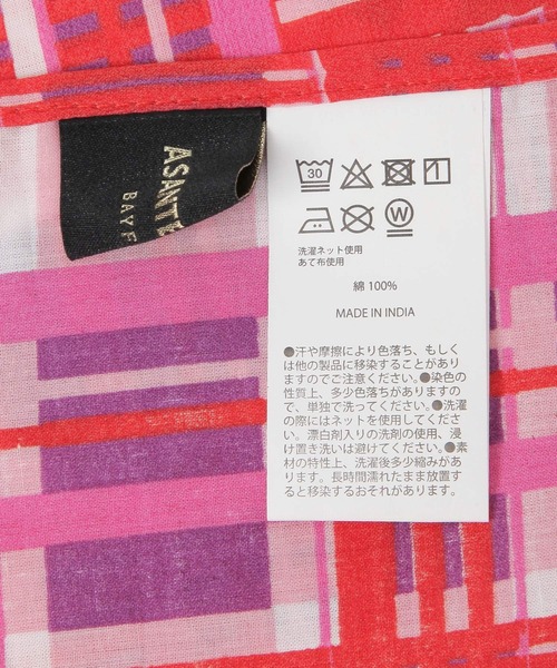 BAYFLOW（ベイフロー）の「【ASANTE SANA】ハンカチ50×50（タオル・レディース・ピンク/グリーン/イエロー/パープル/ブルー・0）」の6枚目の写真