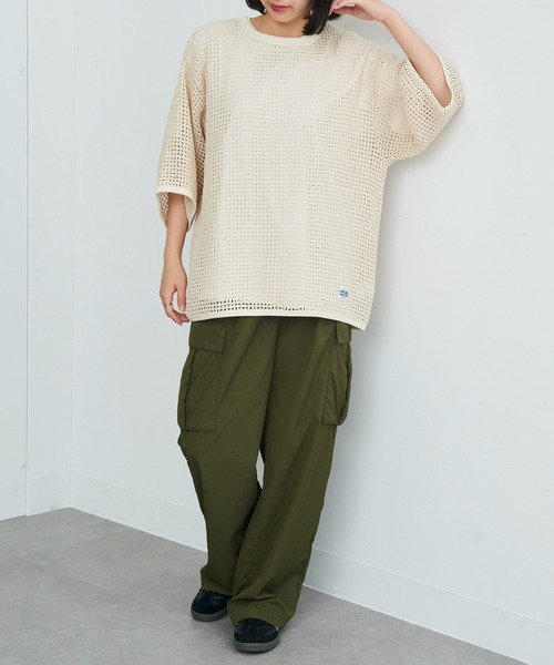 ARMY TWILL（アーミーツイル）の「【ARMY TWILL】Cotton Mesh Tee AM-2513004（Tシャツ/カットソー・メンズ・アイボリー/ブラック・S）」の7枚目の写真