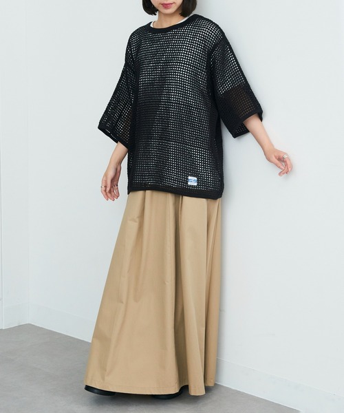 ARMY TWILL（アーミーツイル）の「【ARMY TWILL】Cotton Mesh Tee AM-2513004（Tシャツ/カットソー・メンズ・アイボリー/ブラック・S）」の14枚目の写真