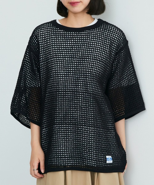 ARMY TWILL（アーミーツイル）の「【ARMY TWILL】Cotton Mesh Tee AM-2513004（Tシャツ/カットソー・メンズ・アイボリー/ブラック・S）」の9枚目の写真