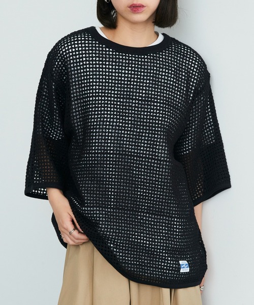 ARMY TWILL（アーミーツイル）の「【ARMY TWILL】Cotton Mesh Tee AM-2513004（Tシャツ/カットソー・メンズ・アイボリー/ブラック・S）」の10枚目の写真