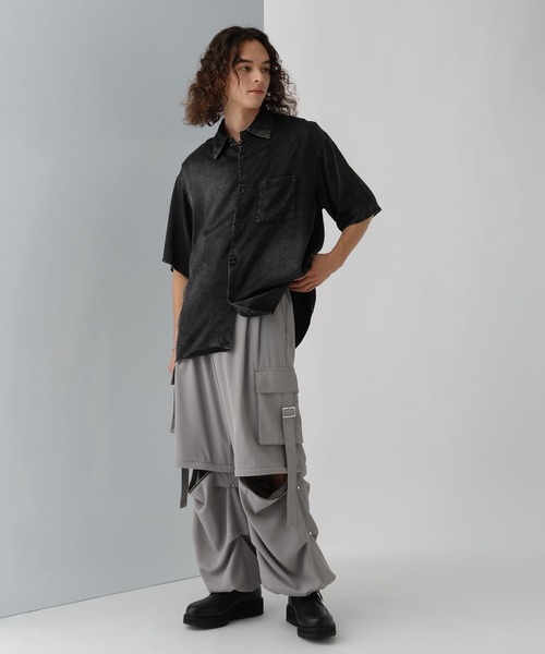 HARE（ハレ）の「レーヨンフェードカコウシャツ(HARE)（シャツ/ブラウス・メンズ・ブラック/パープル・FREE）」の3枚目の写真