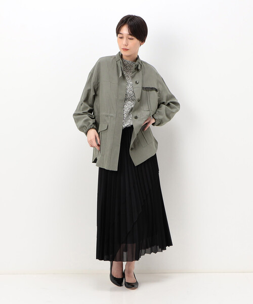 K.T KIYOKO TAKASE（キヨコタカセ）の「オーガンジートリコット アシンメトリープリーツスカート（スカート・レディース・ブラック・11号）」の4枚目の写真