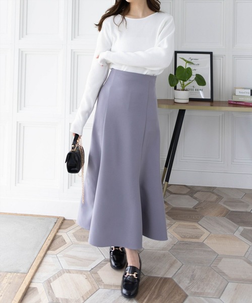 CLEAR BASIC（クリアベーシック）の「【低身長対応／サイズ展開あり】バックレースアップマーメイドスカート[フェミン オフィスカジュアル 着回し抜群]（スカート・レディース・アイボリー/ピンク/ブラック/ブルーグレー・F/XS/PS）」の6枚目の写真