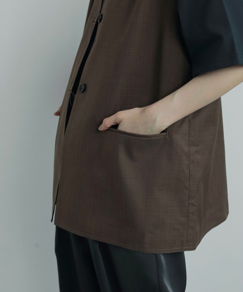 anuke（アンヌーク）の「Vneck Stitch Vest（ベスト・レディース・ベージュ/ブラウン・FREE）」の5枚目の写真