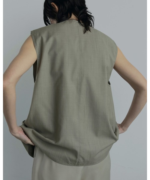 anuke（アンヌーク）の「Vneck Stitch Vest（ベスト・レディース・ベージュ/ブラウン・FREE）」の7枚目の写真