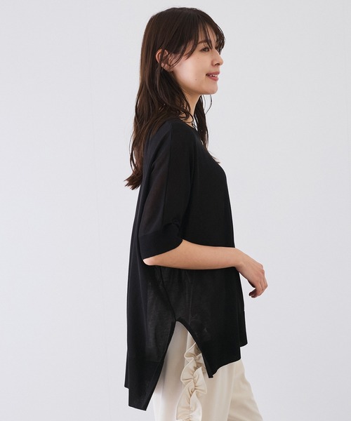 Jayro(ジャイロ)の「UVサラサラビッグニットプルオーバー(Tシャツ/カットソー・レディース・ブラック/オフホワイト/グリーン・FREE)」の5枚目の写真