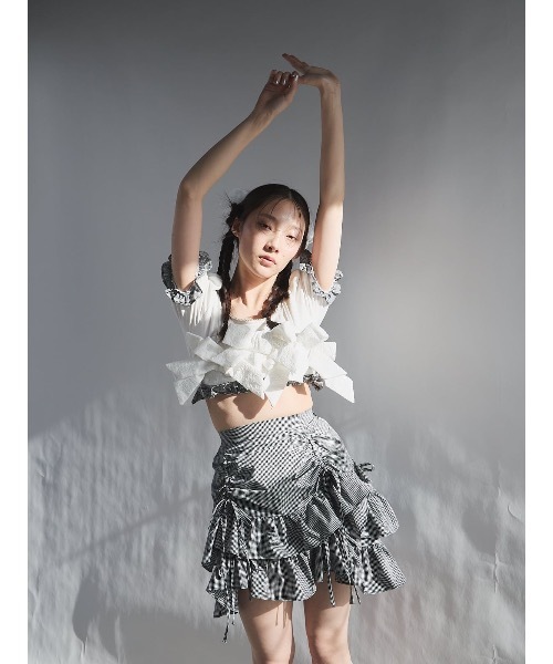 lilLilly ローズコットンレースリボンビスチェ d86039f7dad0ae4ad348e5c076cf47