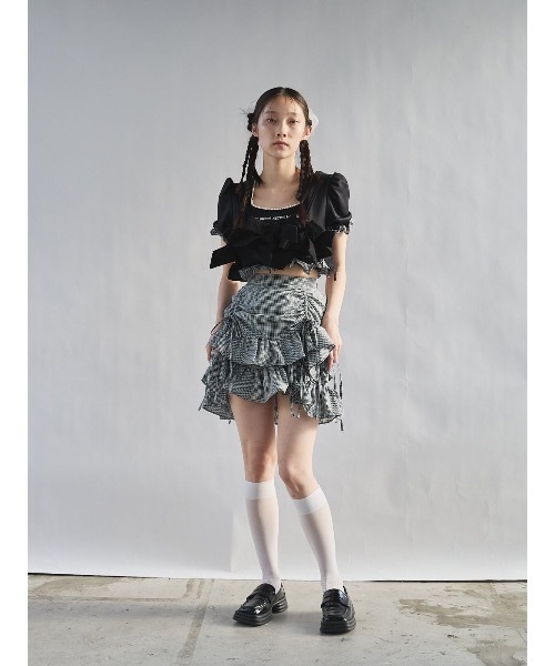 lilLilly ローズコットンレースリボンビスチェ セール】ローズコットンレースリボンビスチェ（その他トップス