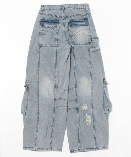 HOOK（フック）の「【HOOK】ストラップベルトカーゴデニムパンツ（デニムパンツ・メンズ・ブルー/ブラック・LARGE/MEDIUM/SMALL）」の4枚目の写真