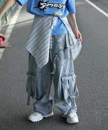 TROVE 21SS「HOUI WRAP PANTS」3 ネイビー ラップパンツ wrap