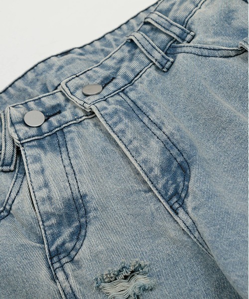 HOOK（フック）の「【HOOK】ストラップベルトカーゴデニムパンツ（デニムパンツ・メンズ・ブルー/ブラック・LARGE/MEDIUM/SMALL）」の19枚目の写真