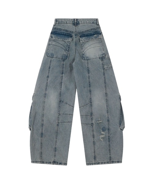 HOOK（フック）の「【HOOK】ストラップベルトカーゴデニムパンツ（デニムパンツ・メンズ・ブルー/ブラック・LARGE/MEDIUM/SMALL）」の10枚目の写真