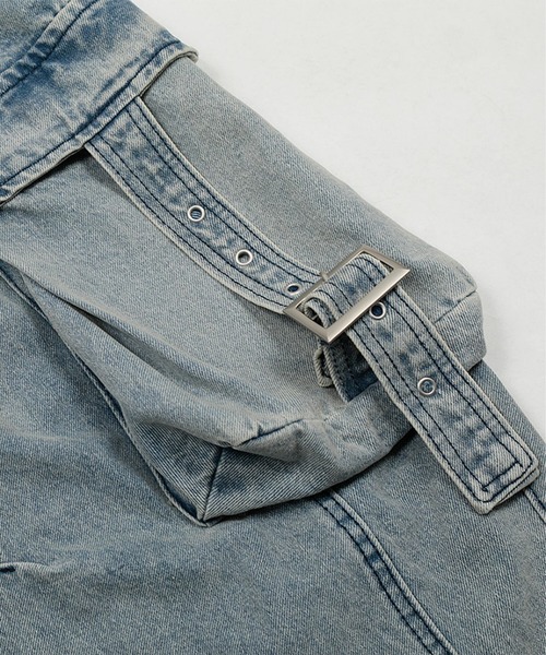 HOOK（フック）の「【HOOK】ストラップベルトカーゴデニムパンツ（デニムパンツ・メンズ・ブルー/ブラック・LARGE/MEDIUM/SMALL）」の14枚目の写真