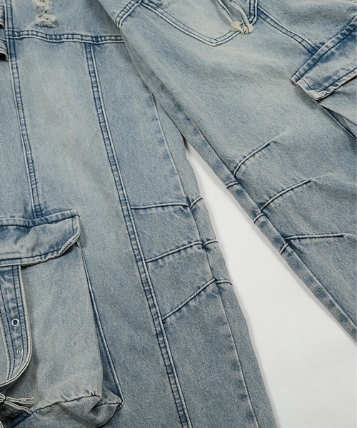 HOOK（フック）の「【HOOK】ストラップベルトカーゴデニムパンツ（デニムパンツ・メンズ・ブルー/ブラック・LARGE/MEDIUM/SMALL）」の15枚目の写真