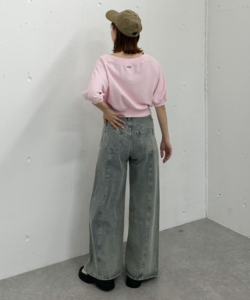 archives（アルシーヴ）の「ピグメントオフショルスウェット（スウェット・レディース・ピンク/ネイビー/チャコールグレー/アイボリー・MEDIUM）」の12枚目の写真