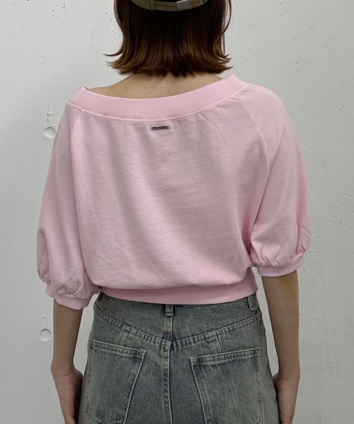 archives（アルシーヴ）の「ピグメントオフショルスウェット（スウェット・レディース・ピンク/ネイビー/チャコールグレー/アイボリー・MEDIUM）」の9枚目の写真